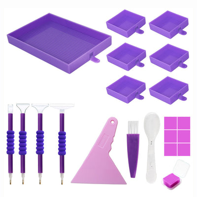 🔥Nouveau🔥Plateau Multifonctionnel à 6 Compartiments pour Strass avec Stylo
