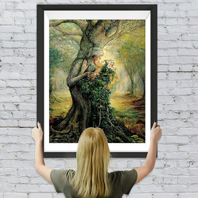 Couple et Arbre Plante Broderie Diamant