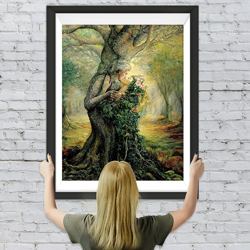 Couple et Arbre Plante Broderie Diamant