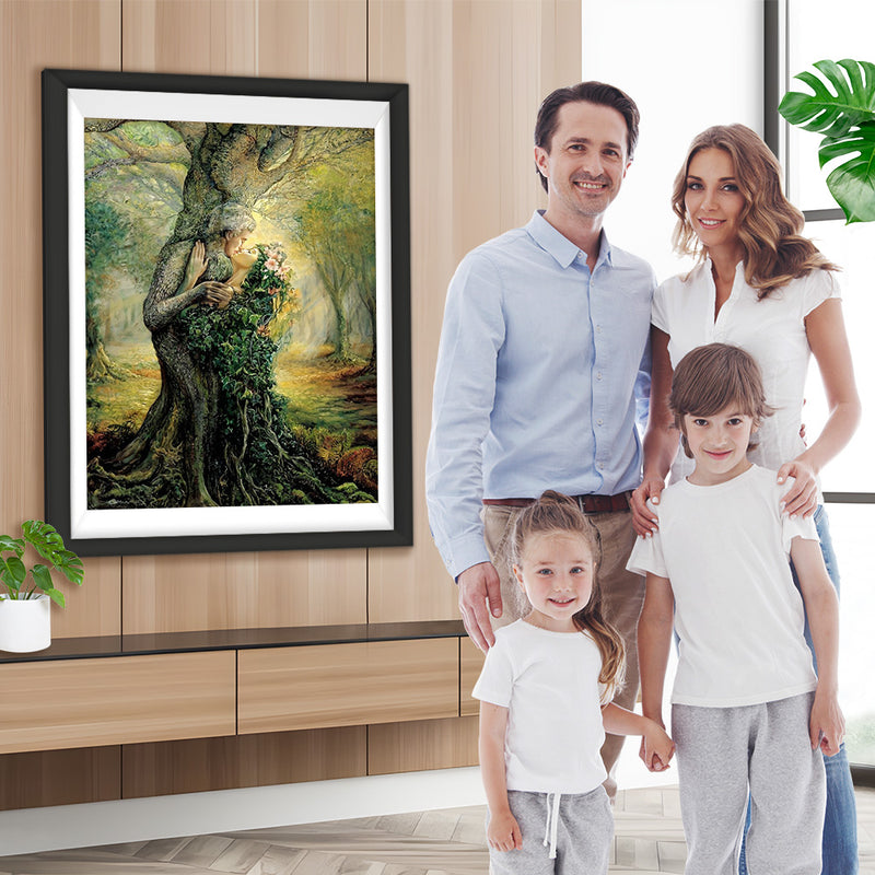 Couple et Arbre Plante Broderie Diamant