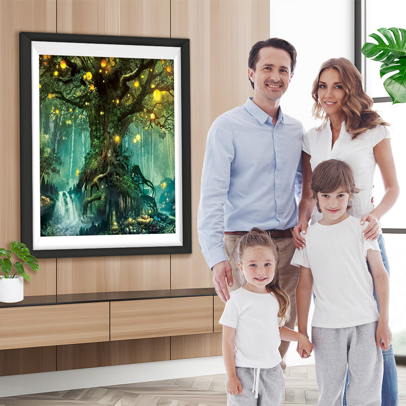 Arbre et Points de Lumière Broderie Diamant