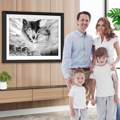 Trois Loups Animal Broderie Diamant