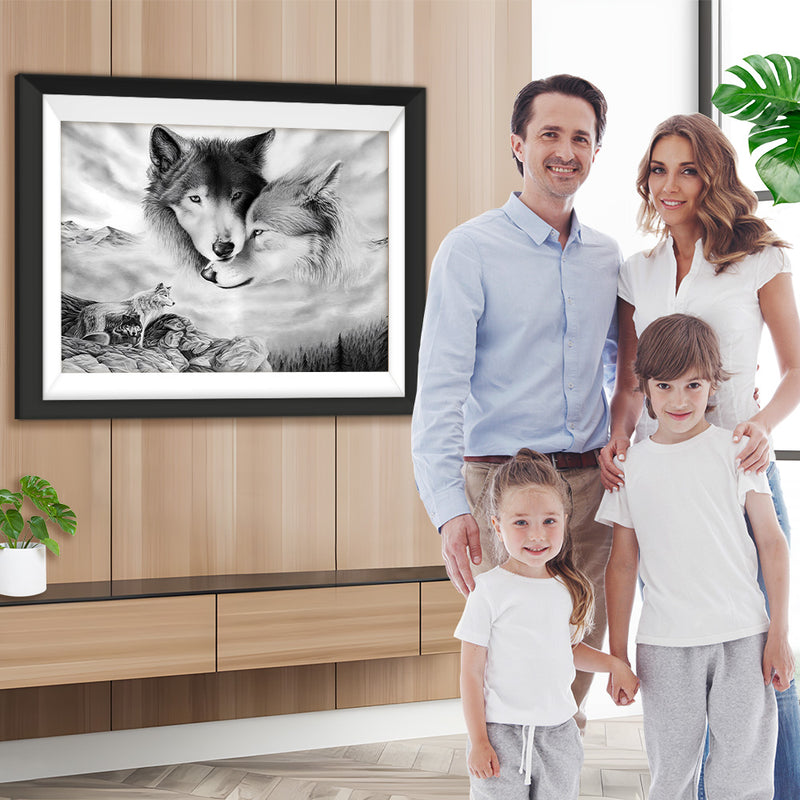 Trois Loups Animal Broderie Diamant