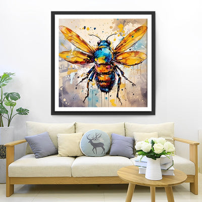 Abeille aux Ailes Dorées Broderie Diamant