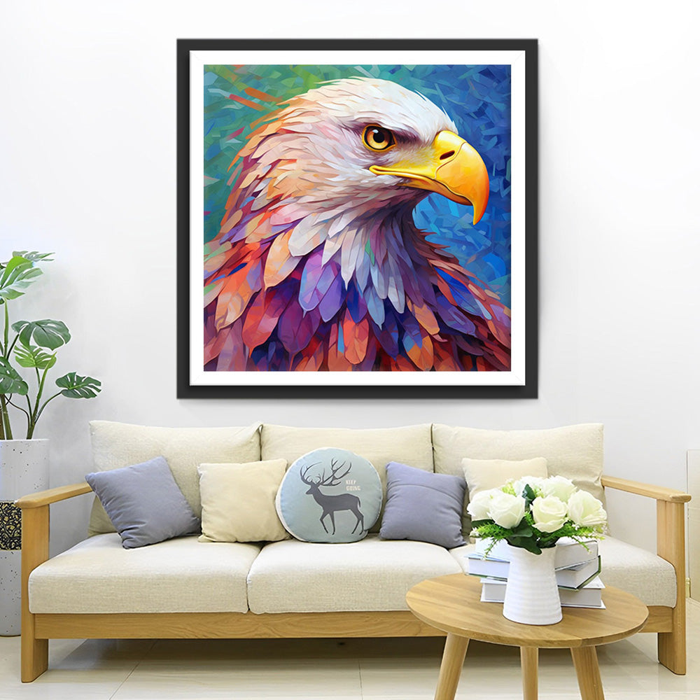 Aigle Coloré Alerte Broderie Diamant