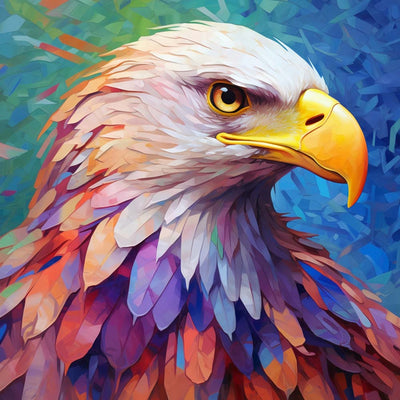 Aigle Coloré Alerte Broderie Diamant