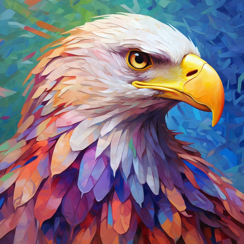 Aigle Coloré Alerte Broderie Diamant