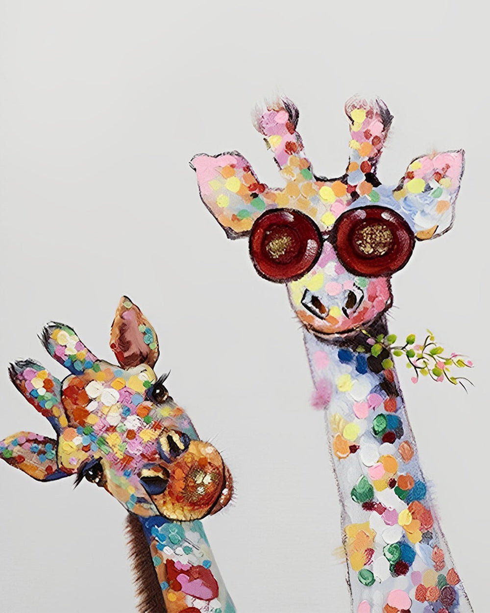 Amis Girafes Colorées Broderie Diamant