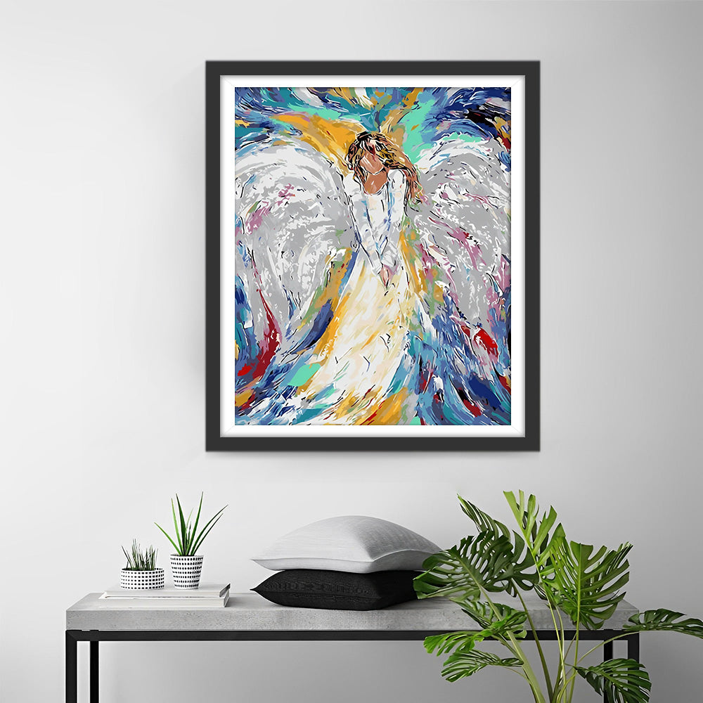 Ange aux Ailes Blanches Broderie Diamant