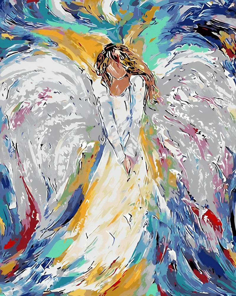 Ange aux Ailes Blanches Broderie Diamant