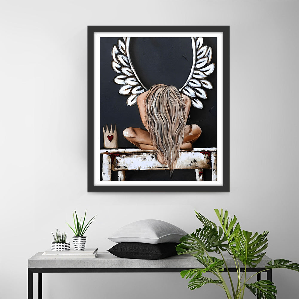 Ange aux Ailes Brisees Broderie Diamant