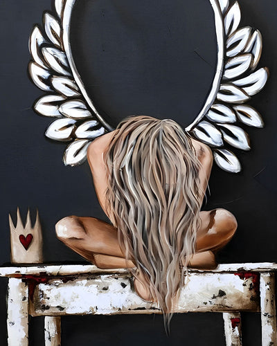 Ange aux Ailes Brisees Broderie Diamant