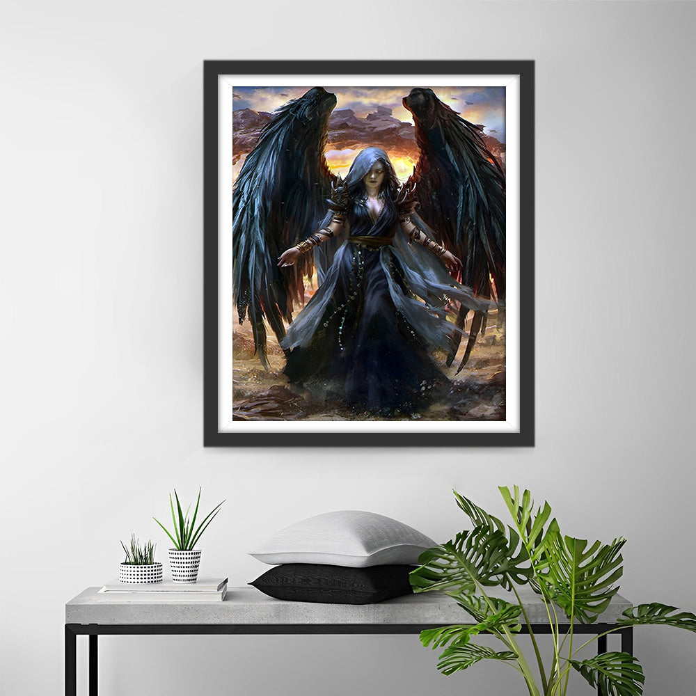 Ange Sombre Broderie Diamant