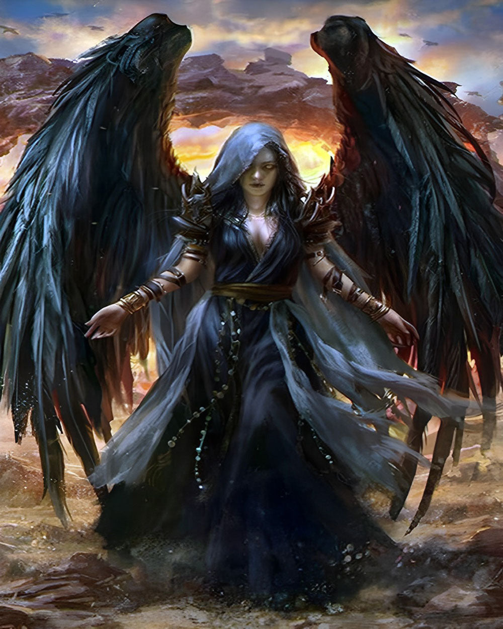 Ange Sombre Broderie Diamant