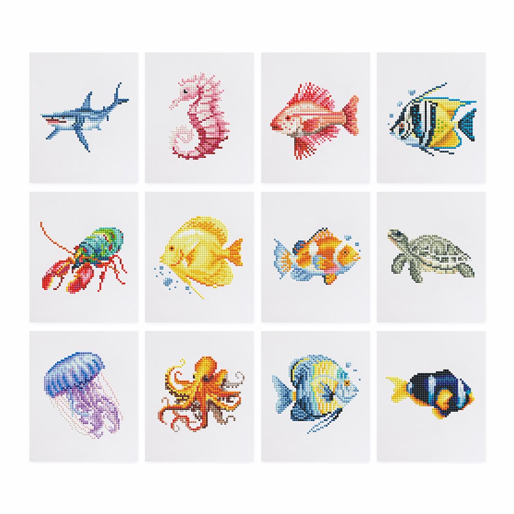 Animaux Marins 12 Pièces – Kit de Broderie Diamant Mini