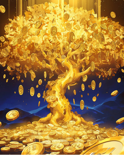 Arbre à Pièces d'Or Broderie Diamant