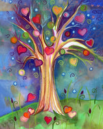 Arbre Cœur Abstrait Broderie Diamant