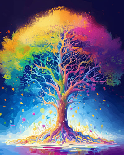Arbre Coloré Fantastique Broderie Diamant