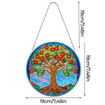 Arbre Couvert de Fleurs Rouges en Acrylique Pendentif Broderie Diamant
