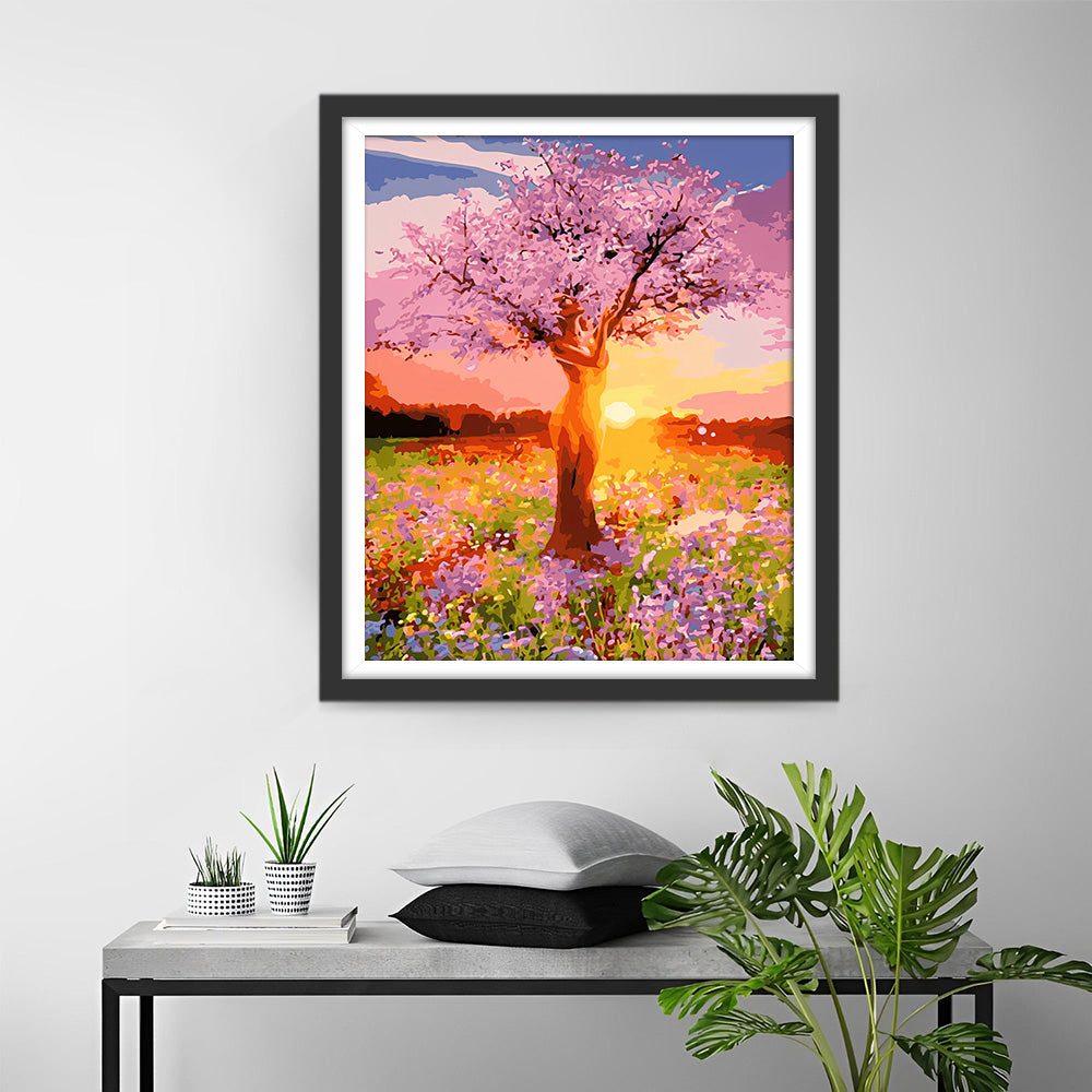 Arbre Déesse Rose Broderie Diamant