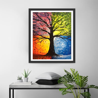Arbre des Quatre Saisons Broderie Diamant