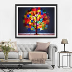 Arbre en Vitrail Broderie Diamant