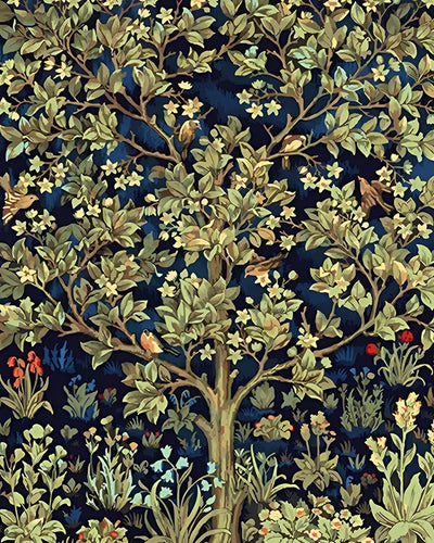 Arbre Plein de Feuilles Vertes Broderie Diamant