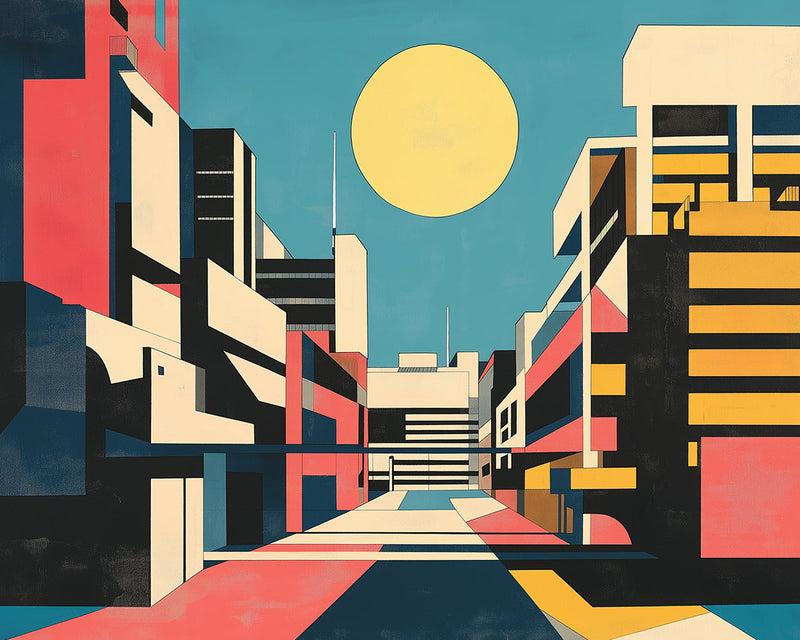 Architecture Moderne Pop Art et Lune Broderie Diamant