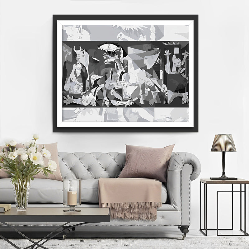 Art Abstrait Noir et Blanc Broderie Diamant