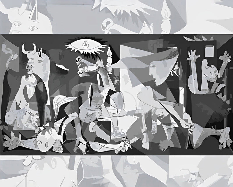 Art Abstrait Noir et Blanc Broderie Diamant