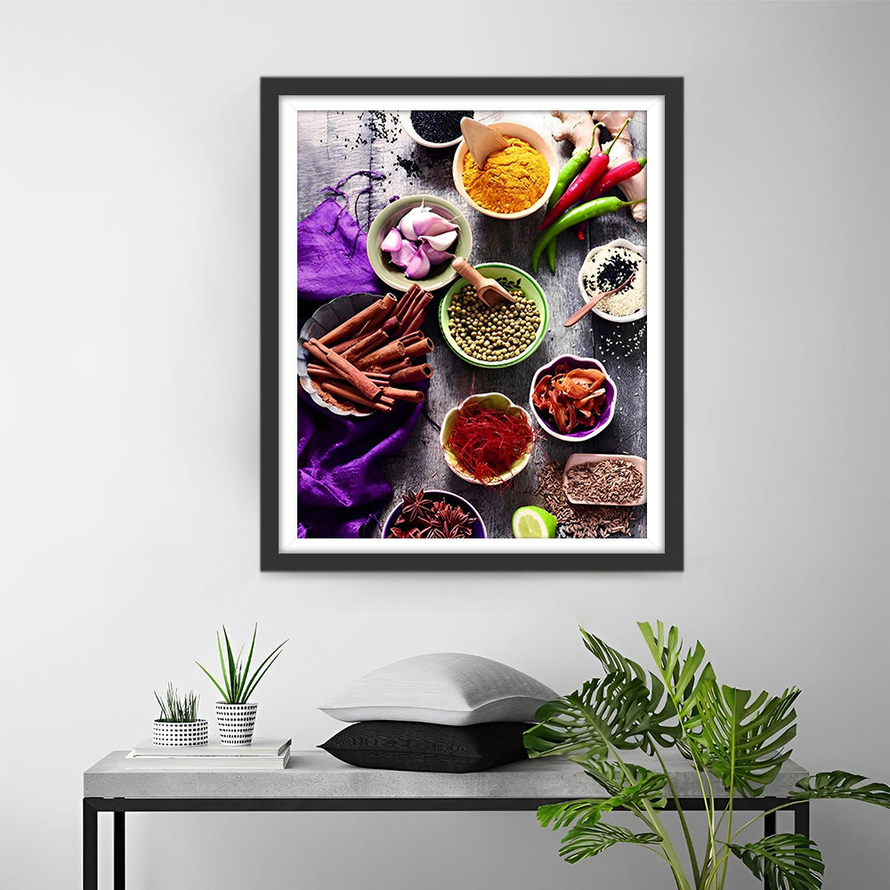 Assortiment d'Assaisonnements et d'épices Broderie Diamant