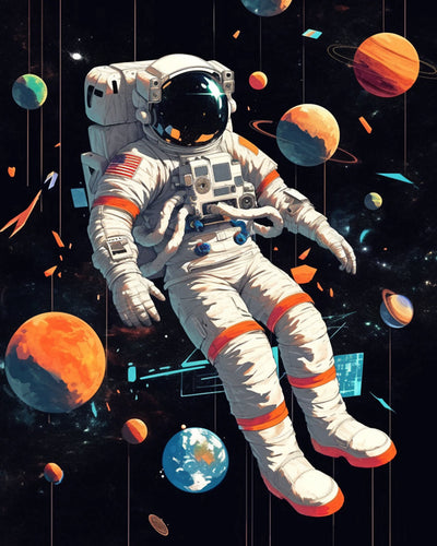 Astronaute de l'Espace Broderie Diamant