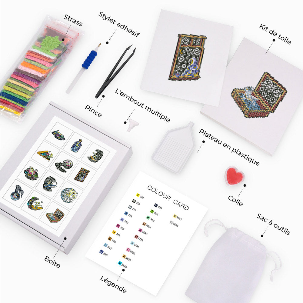 Astronautes et la Lune 12 Pièces – Kit de Broderie Diamant Mini