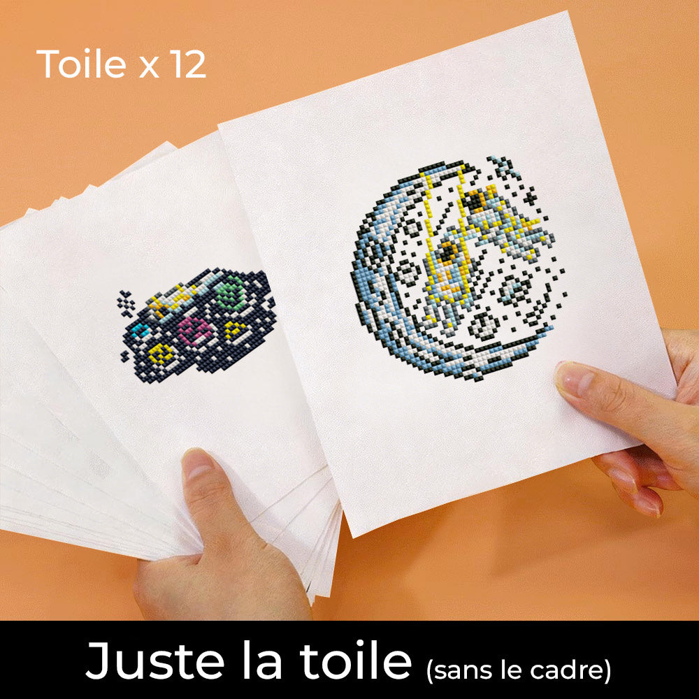 Astronautes et la Lune 12 Pièces – Kit de Broderie Diamant Mini