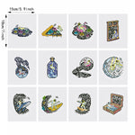 Astronautes et la Lune 12 Pièces – Kit de Broderie Diamant Mini