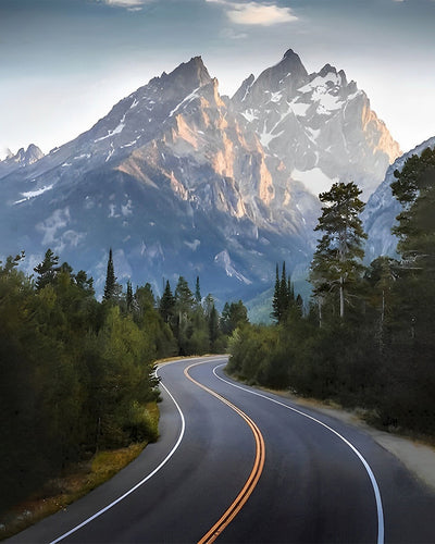 Autoroute au Pied de la Montagne Broderie Diamant