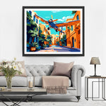 Avion dans la Ville Broderie Diamant