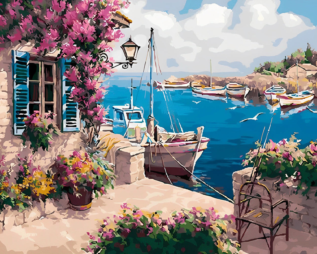 Bateau au Port Broderie Diamant