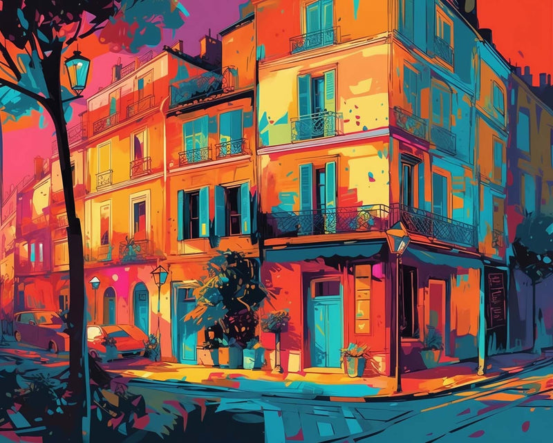 Bâtiment Aquarelle Broderie Diamant