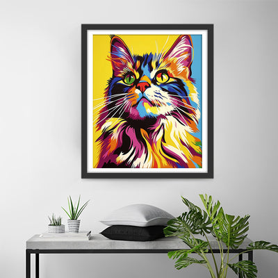Beau Chat Maine Coon Broderie Diamant