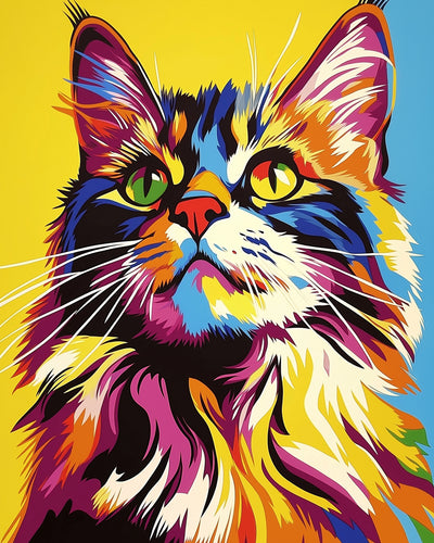Beau Chat Maine Coon Broderie Diamant