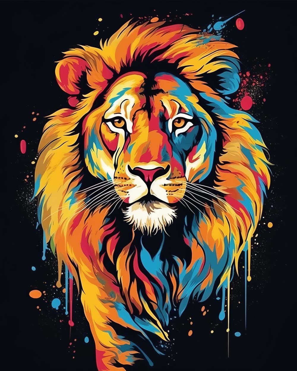 Beau Lion Style Aquarelle Broderie Diamant