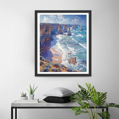 Beau Paysage Marin Broderie Diamant