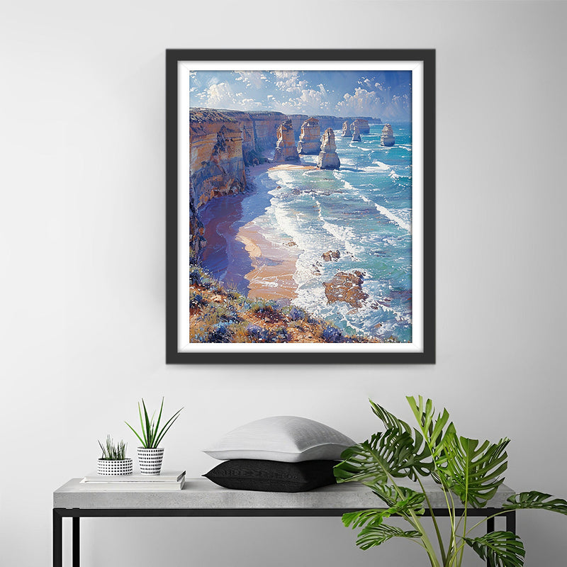 Beau Paysage Marin Broderie Diamant