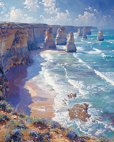 Beau Paysage Marin Broderie Diamant