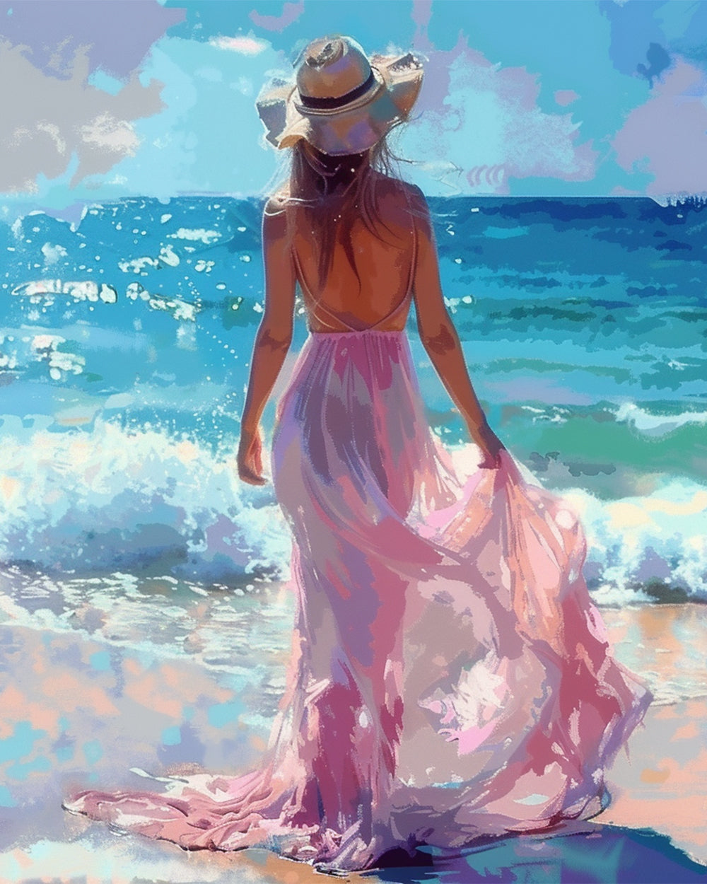 Beaute au Bord de la Mer Broderie Diamant