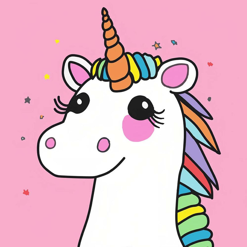 Bébé Licorne de Dessin Animé Broderie Diamant