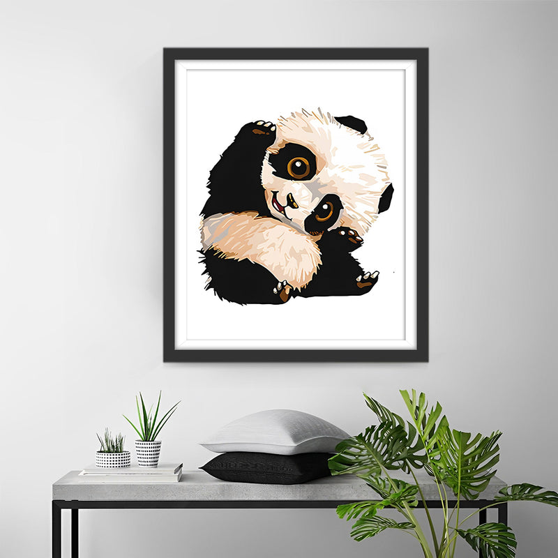 Bébé Panda en Train de S’étendre Broderie Diamant