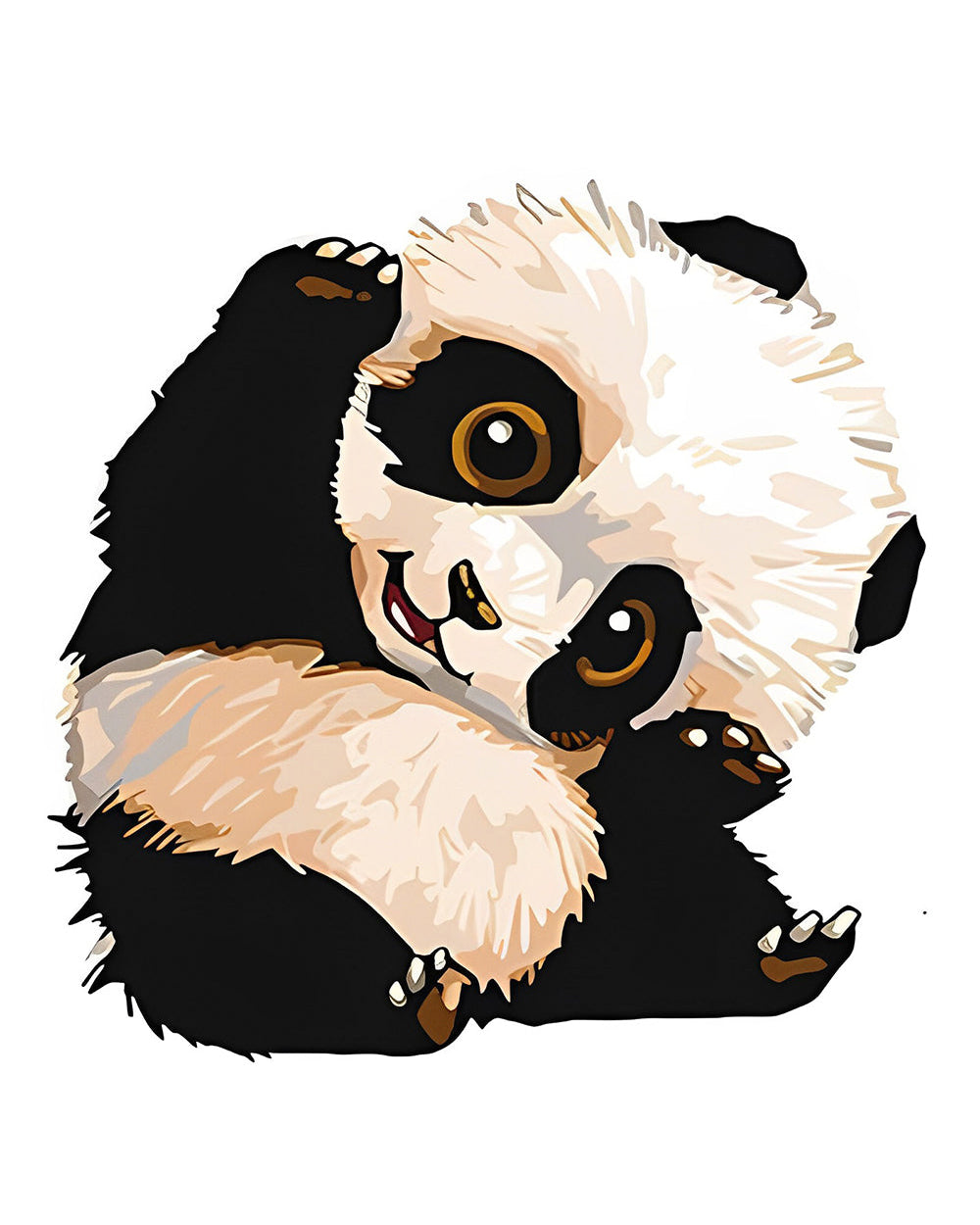 Bébé Panda en Train de S’étendre Broderie Diamant
