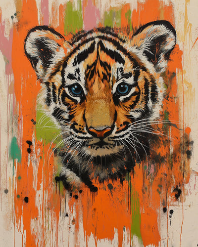 Bébé Tigre Mignon Broderie Diamant